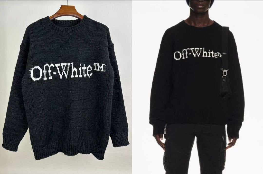 MAGLIONE OFFWHITE OVERSIZE NERO