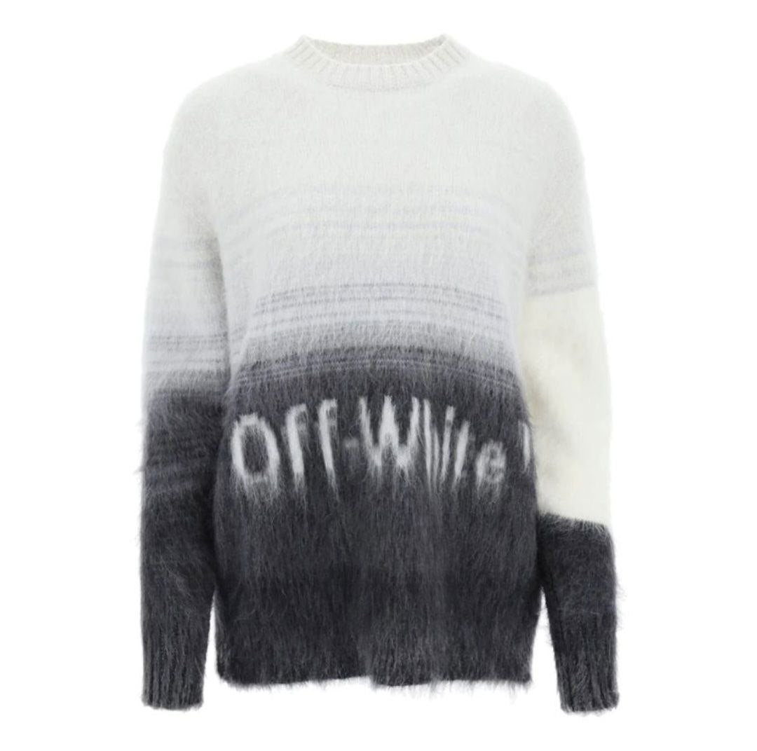 MAGLIONE LANA OFF WHITE GRIGIO/BIANCO